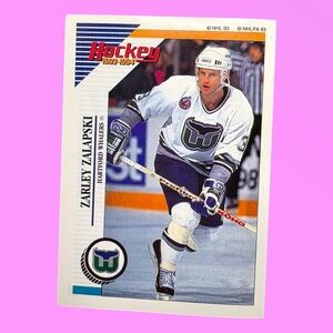 1993-94 Panini Hockey Zarley Zalapski Hartford Whalers #129 Sticker